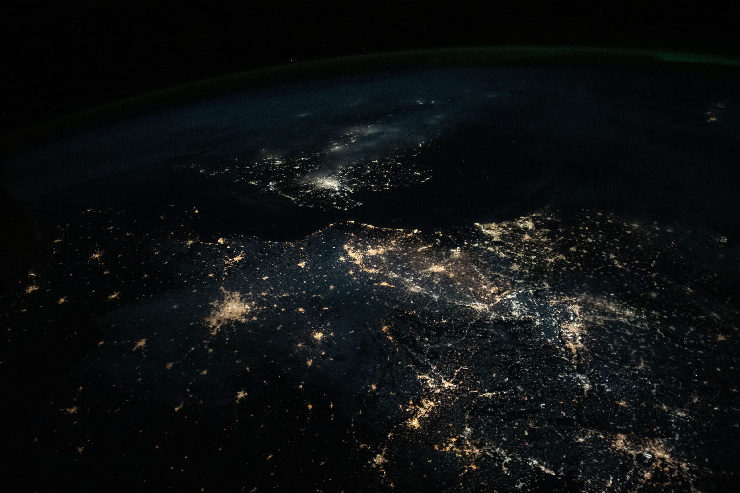 Western Europe at night seen from the International Space Station